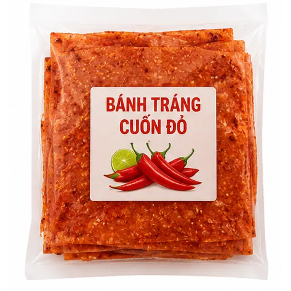 bánh tráng cuốn đỏ